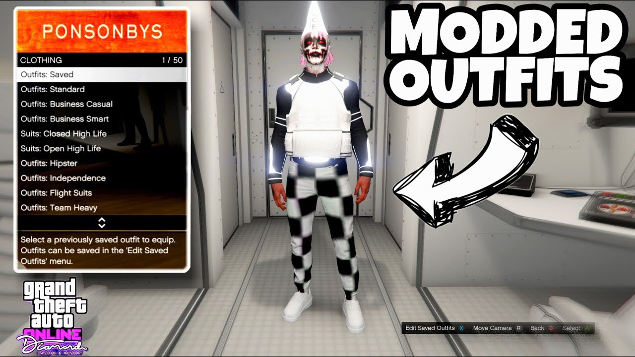 GTA 5 Online How Get A Checker Board Outfit With White Vest Modded