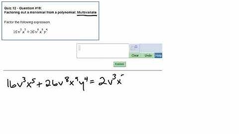 Factoring out a monomial from a polynomial   Multivariate