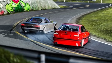 Assetto Corsa RTX -  Ray-Tracing - Online Tandems Drift Gameplay - Ultra Realistic - 4K - Nissan s15