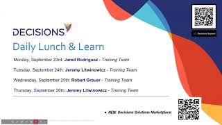 Decisions Q&A- Lunch and Learn 9/25/2024