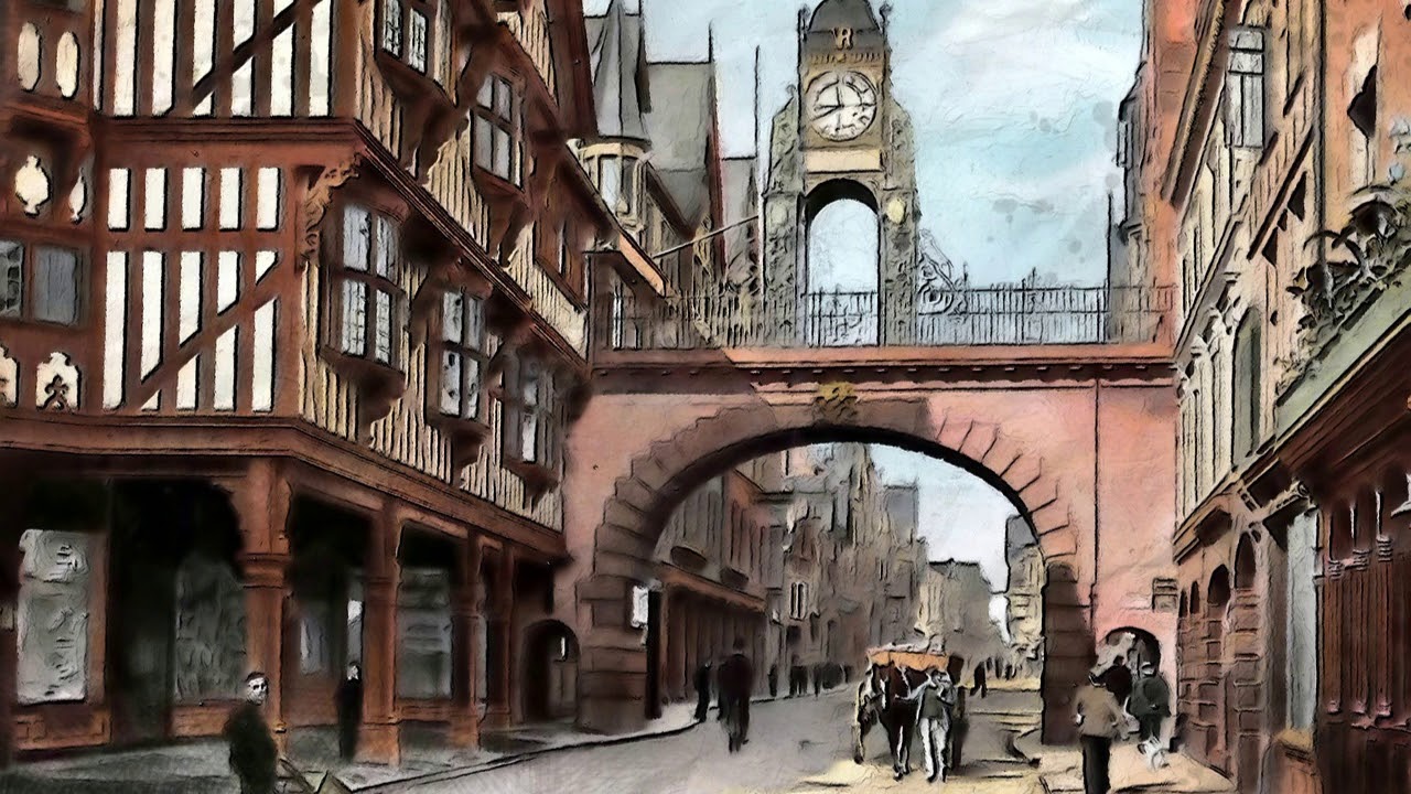 VICTORIAN ERA AMBIENCE: People Talking , Horse and Cart, Church Bell