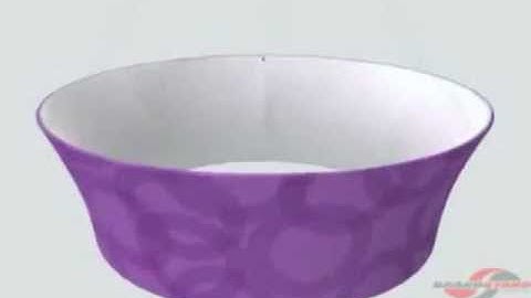 Tapered Circular Hanging Signs - Tube Trade Show Display by www.youhuge.com