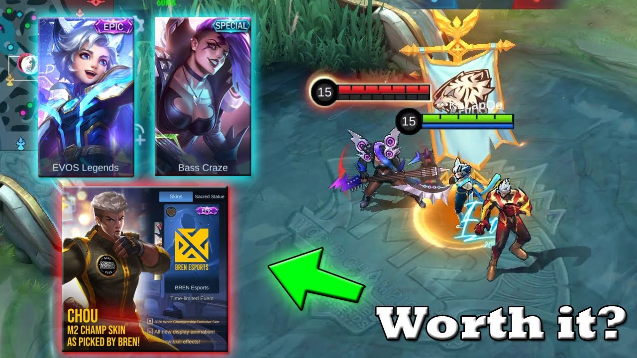 BassCraze Hilda - Chou Bren M2 Skin - Harith Evos M1 Skin Review - MOBILE ELGENDS