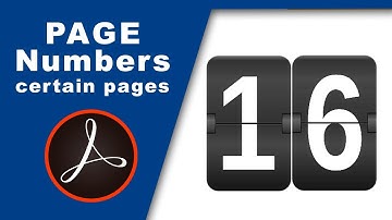 How to start page numbers from certain pages in PDF using adobe acrobat pro 2017