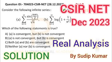 CSIR NET December 2023 Real Analysis Solution | Csir Net Dec 2023 Mathematics Solution | Q.ID 704023