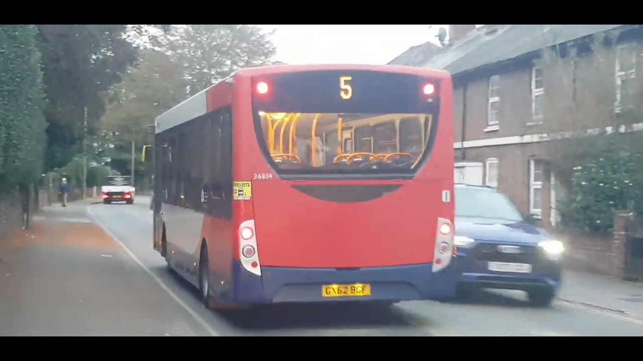 Here is the stagecoach bus 36834 on the number 5 in Farnham Thursday 5