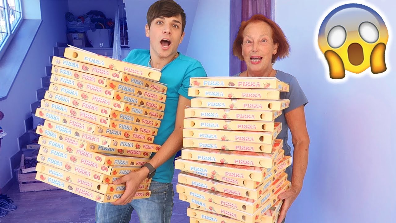 COMPRO 100 PIZZE PER IL COMPLEANNO DI MIA NONNA!!! (*prank*)