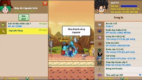 [ Ngọc rông online] Mở capsule Vàng nhận Ngay 20% Vàng từ quái