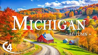 Enchanting Autumn Michigan with Beautiful Piano Music🍁4K Autumn Ambience & Fall Foliage🍁4K Video UHD