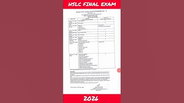 HSLC FINAL EXAM Routine 2026