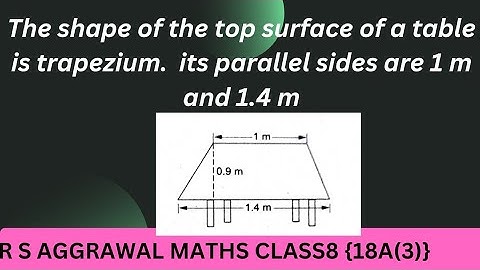 The shape of the top surface of a table is trapezium.  its parallel sides are 1 m and 1.4 m