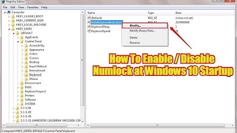 How To Enable / Disable Numlock at Windows 10 Startup