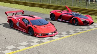 Lamborghini Essenza SCV12 vs Ferrari F80 Concept at Monza Full Course