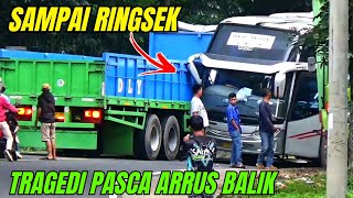 Kecelakaan Bus Budiman vs Truk Di Tanjakan Gentong Pasca Arus Balik Lebaran