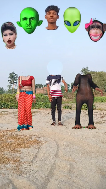 kamariya dole dole bhujpuri song vs cute girl & dancing monkey head matching - vfx magic video