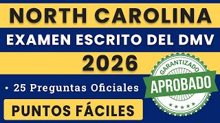 North Carolina DMV Written Test 2026 en Español 🚗 Simulacro Oficial de 25 Preguntas
