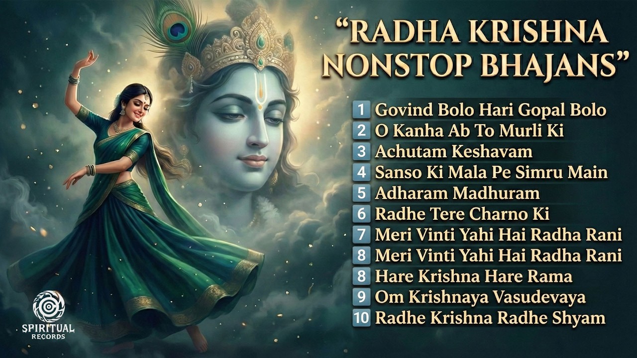 Radha Krishna Nonstop Bhakti Songs | Morning Meditation Music | Man Ko Shanti #radhakrishnabhajan