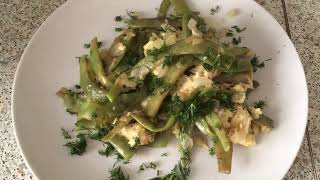 Стручковая фасоль с яйцами Стручковая фасоль с яйцами