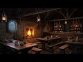 Medieval Tavern Fireplace 🔥 Warm Stone Hall Ambience | No Music | Candle &amp; Stone (3 Hours)