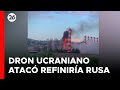 Drone ucraniano impacta en una refinería rusa