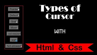 Types of Cursor using HTML & CSS [hindi]
