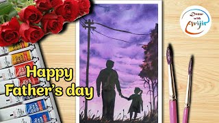 easy father daughter painting beginners