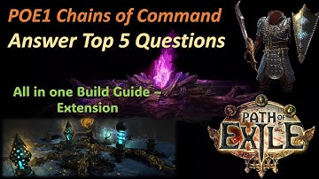 POE1 Top 5 Questions for Chains of Command , the most universal minion build