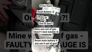 prius battery hack - faulty gas gauge - out of gas - reset battery