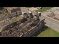 Former Wilson Bros. Shirt Co. Catastrophic Fire Damage 4k Aerial View