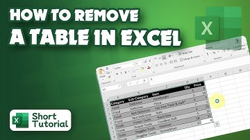 How to remove a table in excel 2024 | Initial Solution