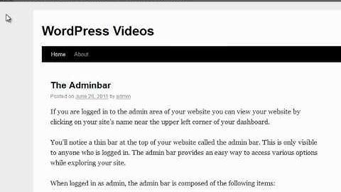 Basic WordPress- How to use the admin bar