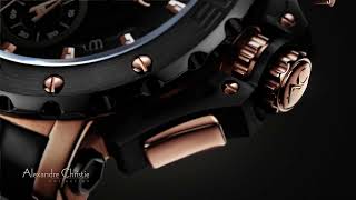 Alexandre Christie Men AC 9205 MCB Chronograph – Rose Gold Black