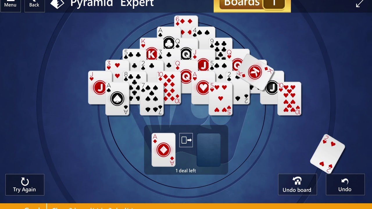 Star Club\Pyramid\Expert I: Clear 2 Boards in 2 deals