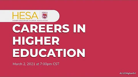 Careers in Higher Education Panel (Mar.  2021)
