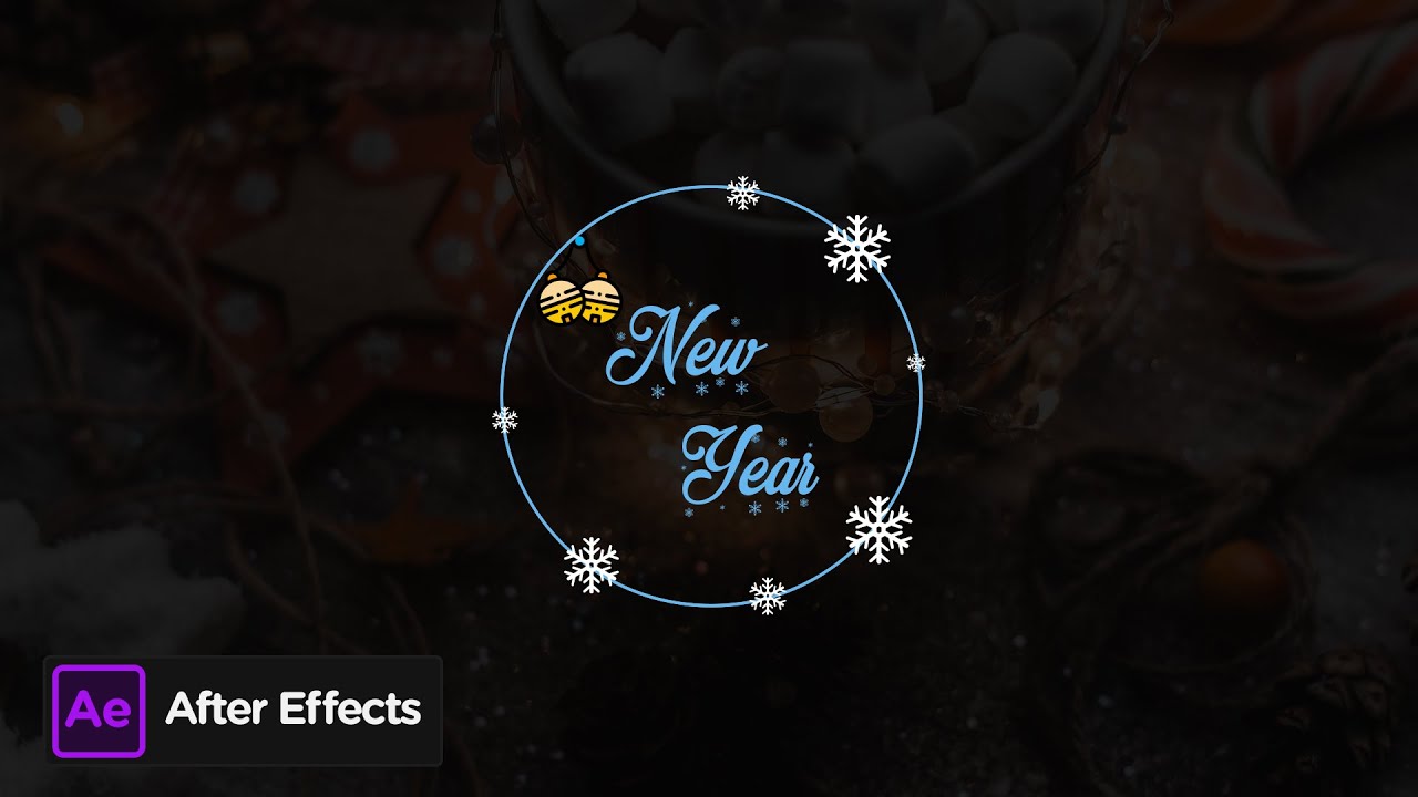 Simple Christmas & New Year Title Animation - After Effects Tutorials - No Plugins