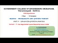 MA8402-PQT @ Unit-5 # Lecture-5 @ Two-Stage Tandem Queue model