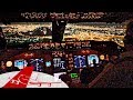 Boeing 747400 night landing miami  cockpit view