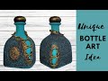 Bottle art/ Unique/ Vintage/ Antique/ wine bottle craft/bottle decoration/ altered bottle