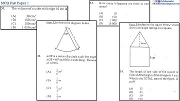 30,32,33&34 | Measurement | Multiple Choice 1 | CXC CSEC Mathematics