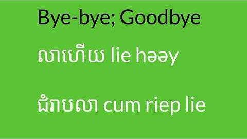 Learn Khmer🇰🇭How to say 🐝Bye-bye or Goodbye🌻in Khmer?