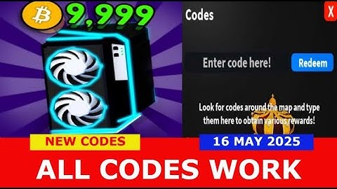 *ALL CODES WORK* Bitcoin Miner ROBLOX | MAY 16, 2025