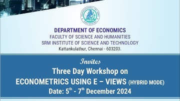 Workshop on Econometrics using EViews, Session 4