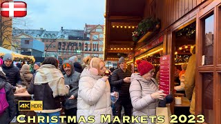 Copenhagen 🇩🇰 Christmas markets 2023 | julemarked Denmark | Saturday 2 December | 4k Walk #jul