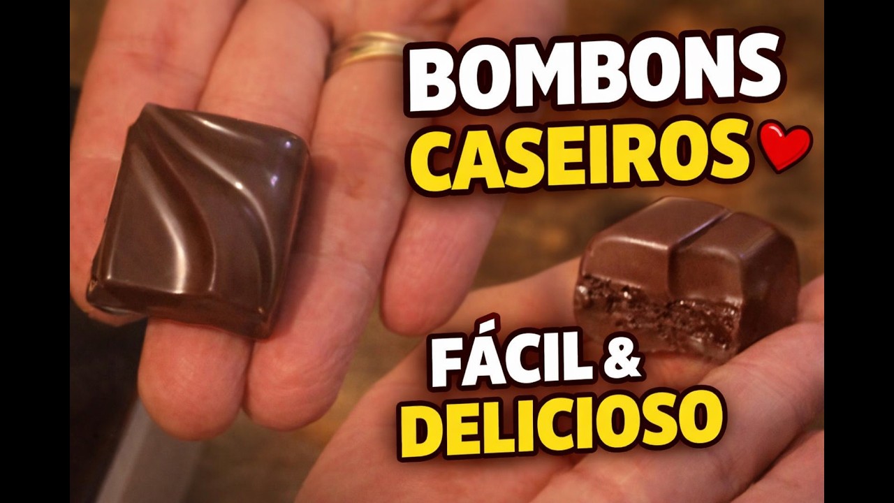 Bombons de Chocolate Caseiros 🍫 Simples e Recheados | Fácil e Deliciosos