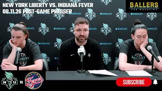 Sabrina Ionescu, Breanna Stewart, Chris DeMarco:New York Liberty Postgame Presser vs. Fever 08.11.26