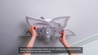 White Flower Ceiling Fan Light Assembly Instructions screenshot 1