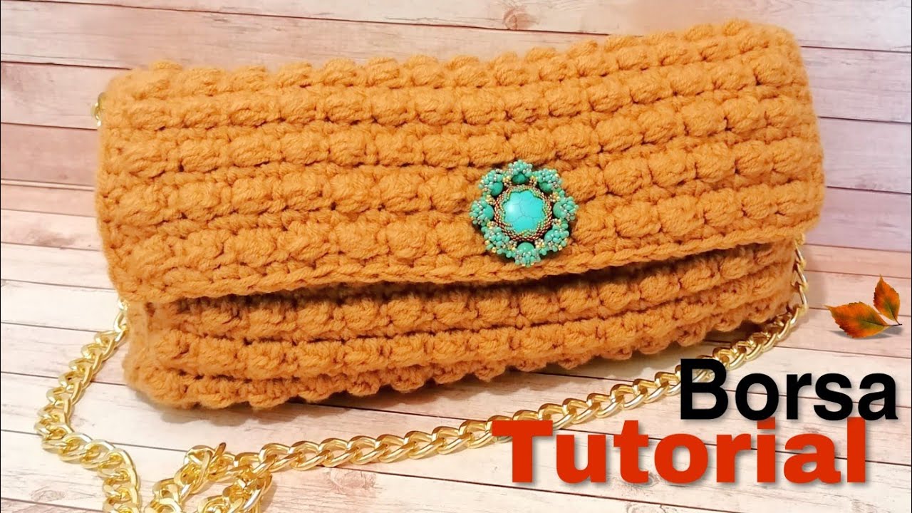 Tutorial Borsa di lana - punto bacca / berry stitch - uncinetto - YouTube