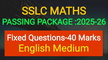 #SSLC maths #Passing package 2025-26 #Fixed Questions-40 marks@RKclasses-lrm 