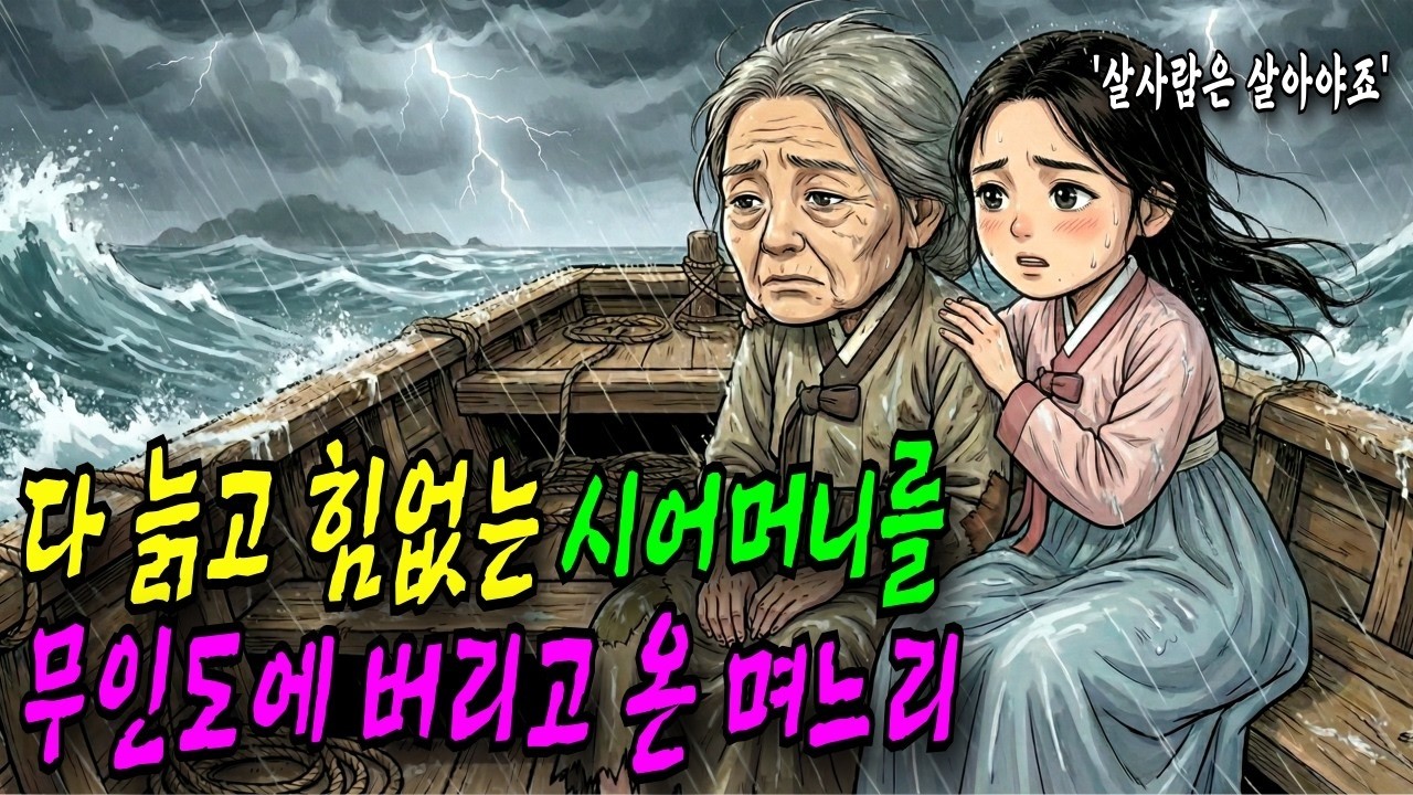 다 늙고 힘없는 시어머니를 가차없이 무인도에 버리고 온 지혜로운 막내 며느리
