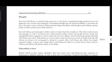 PSY510 Lecture 26 Organisational Psychology Short Lecture VU Lectures